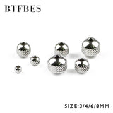 Stainless Steel Spacer Bead 3 4 6 8mm Round Ball Metal Loose Bead