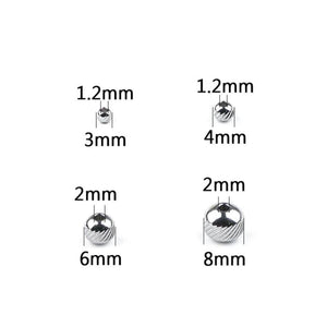 Stainless Steel Spacer Bead 3 4 6 8mm Round Ball Metal Loose Bead