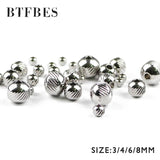 Stainless Steel Spacer Bead 3 4 6 8mm Round Ball Metal Loose Bead