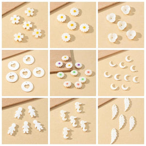 Shell Charms Carved Mother of Pearl Pendant Beads for DIY Jewelry 5Pcs/Lot
