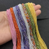 Natural Stone Zircon Necklace Bead 2mm 3mm 4mm Faceted Round Small Beads