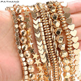 14k Gold Plated Hematite Beads for Jewelry Making, DIY Bracelet Necklace