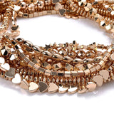 14k Gold Plated Hematite Beads for Jewelry Making, DIY Bracelet Necklace