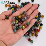 10mm Leopard Pattern Wooden Beads for Jewelry Making DIY Bracelet Accessories