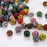10mm Leopard Pattern Wooden Beads for Jewelry Making DIY Bracelet Accessories