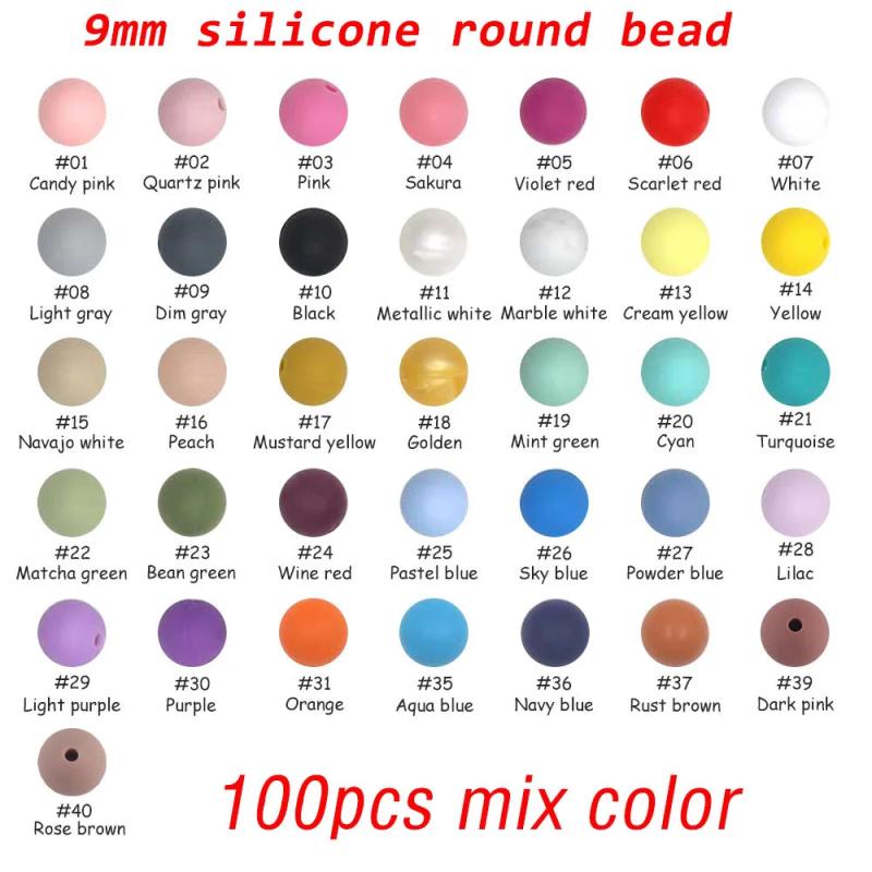 Silicone Beads Wood Bead Mix for Jewelry Making DIY Pacifier Chain