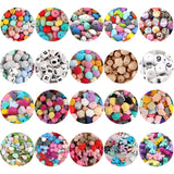 Silicone Beads Wood Bead Mix for Jewelry Making DIY Pacifier Chain
