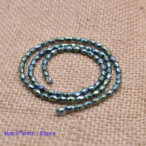 Faceted Round Hematite Beads 15inch 3*5mm DIY Jewelry Making Bracelet