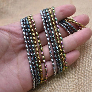 Faceted Round Hematite Beads 15inch 3*5mm DIY Jewelry Making Bracelet