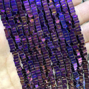 Colorful Hematite Square Flake Spacer Stone Beads for DIY Jewelry Making