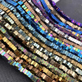 Colorful Hematite Square Flake Spacer Stone Beads for DIY Jewelry Making