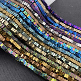 Colorful Hematite Square Flake Spacer Stone Beads for DIY Jewelry Making
