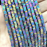 Colorful Hematite Square Flake Spacer Stone Beads for DIY Jewelry Making