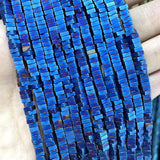 Colorful Hematite Square Flake Spacer Stone Beads for DIY Jewelry Making