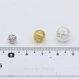 8mm Silver Plated Hollow Flower Round Spacer Beads DIY Jewelry Making