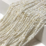 3mm Natural Shell Faceted Bead Micro Mother Of Pearl Shells Spacer Beads