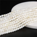 3mm Natural Shell Faceted Bead Micro Mother Of Pearl Shells Spacer Beads