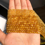 2 3 4mm Yellow Jades Loose Stone Beads for Jewelry Making