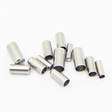 20pcs Stainless Steel Tube Cap Clasps for DIY Jewelry Making