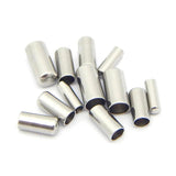 20pcs Stainless Steel Tube Cap Clasps for DIY Jewelry Making