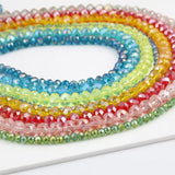 4/6/8mm Faceted Crystal Beads Round Colorful Glass Bead DIY Jewelry Making