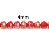 4/6/8mm Faceted Crystal Beads Round Colorful Glass Bead DIY Jewelry Making