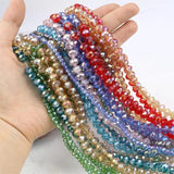 4/6/8mm Faceted Crystal Beads Round Colorful Glass Bead DIY Jewelry Making