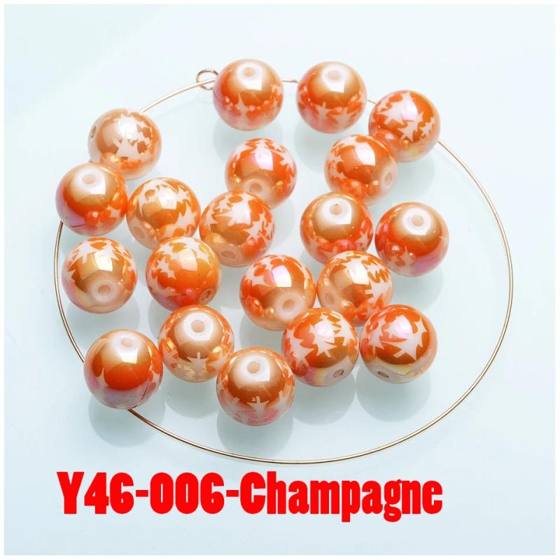 10mm Round Glass Christmas Tree Beads for Holiday Crafts