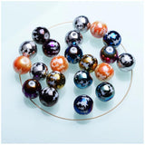 10mm Round Glass Christmas Tree Beads for Holiday Crafts