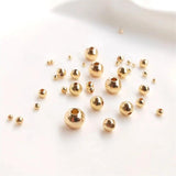 14K Plated Brass Ball Beads, Bracelet Making Supply