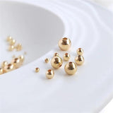 14K Plated Brass Ball Beads, Bracelet Making Supply