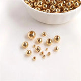 14K Plated Brass Ball Beads, Bracelet Making Supply