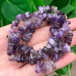 Irregular Purple Amethysts Quartz Stone Chips Gravel Beads 16''