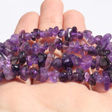 Irregular Purple Amethysts Quartz Stone Chips Gravel Beads 16''