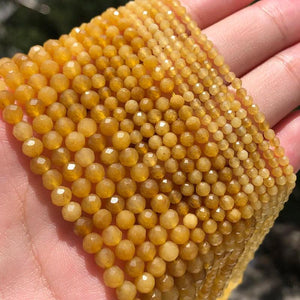 Small Waist Beads 2 3 4mm Natural Yellow Jades Loose Stone Citrine Beads