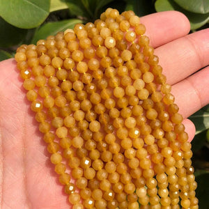 Small Waist Beads 2 3 4mm Natural Yellow Jades Loose Stone Citrine Beads