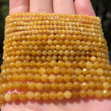 Small Waist Beads 2 3 4mm Natural Yellow Jades Loose Stone Citrine Beads