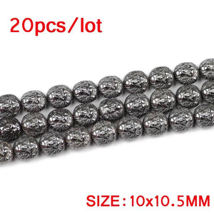 Hematite Carved Roses Owls Leaves Spacer Beads for Jewelry Making