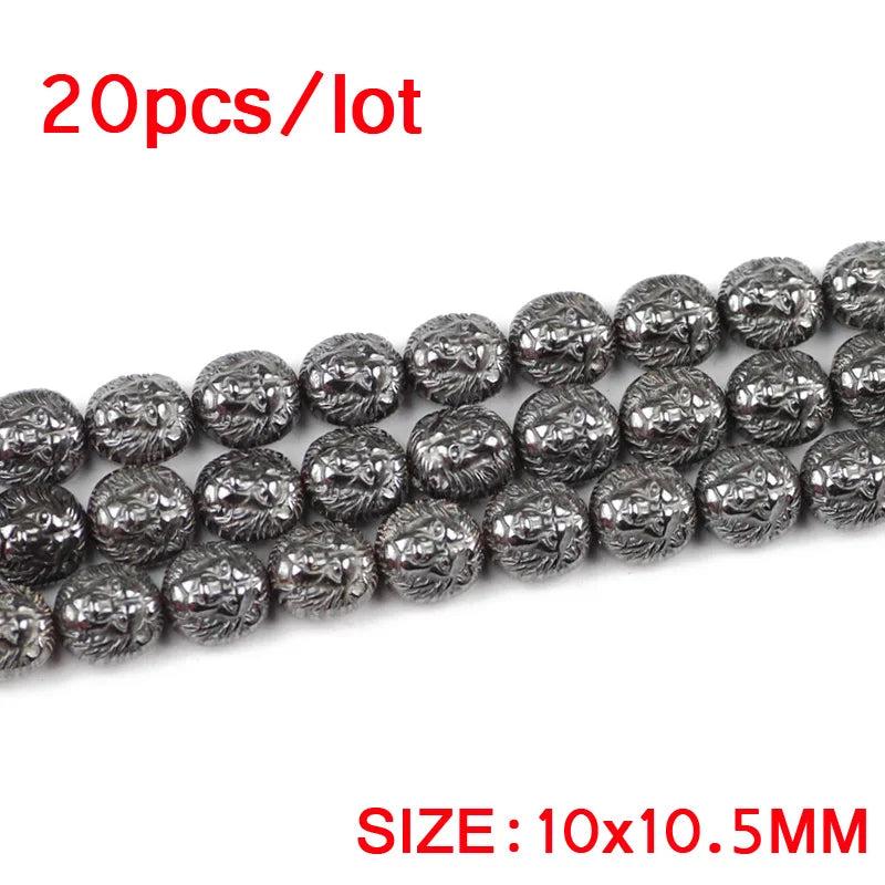 Hematite Carved Roses Owls Leaves Spacer Beads for Jewelry Making