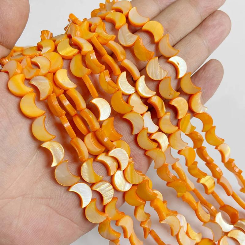 Multicolor Shell Bead Moon Shape Freshwater Shells Spacer Beads