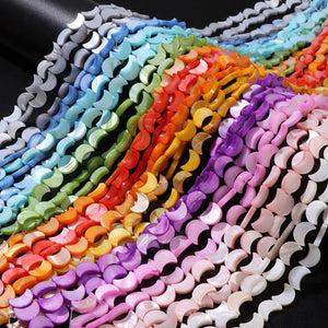 Multicolor Shell Bead Moon Shape Freshwater Shells Spacer Beads