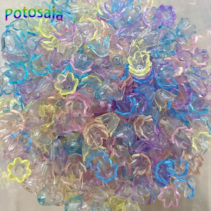 50Pcs Colorful Orchid Shaped Beads for Jewelry Making DIY Necklace