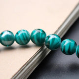 10Pcs 12mm Lampwork Glass Beads Stripes Teal Green Charm Beads for Jewelry DIY