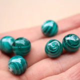 10Pcs 12mm Lampwork Glass Beads Stripes Teal Green Charm Beads for Jewelry DIY