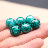 10Pcs 12mm Lampwork Glass Beads Stripes Teal Green Charm Beads for Jewelry DIY