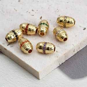 Enamel Copper Beads for Jewelry Making Oval Loose Beads