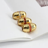 Enamel Copper Beads for Jewelry Making Oval Loose Beads