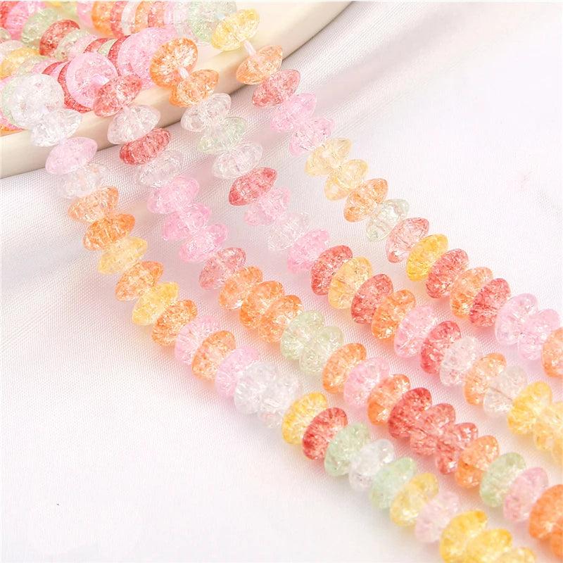 6-8mm Crystal Cracked Beads Lot for Jewelry Making