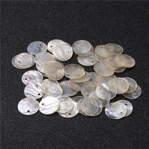 10-15mm Round Shell Pieces Pendant Bead Natural Earring Charm Beads