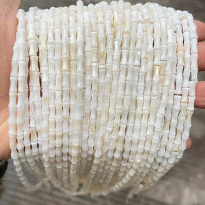 4x8mm Natural Shell Stone Bamboo Shape DIY Loose Beads Strand Jewelry